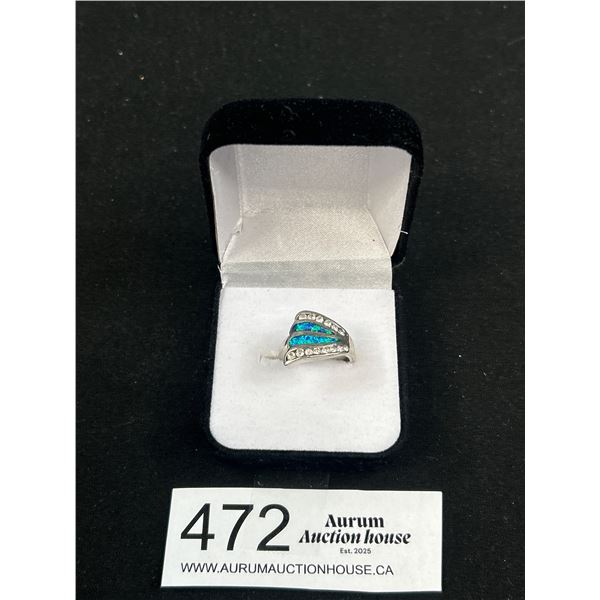 A Fabulous Sterling + Opal Set Ring