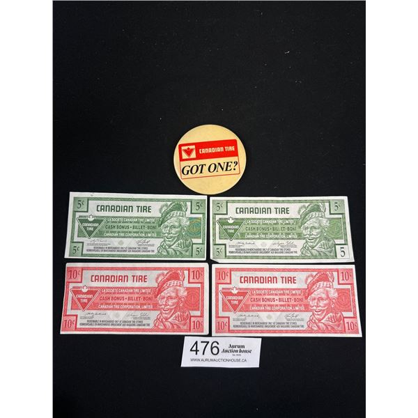 Vintage Canadian Tire Lot (Money + Badge)