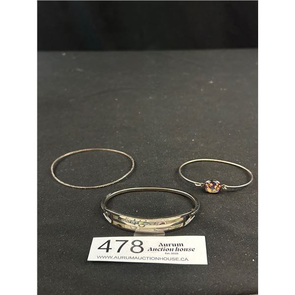 3 Vintage Silver Bracelets
