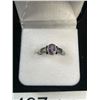 Image 2 : 925 Sterling Silver w/ Amethyst Stone Ring Size 9