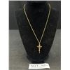 Image 1 : Vintage Gold Crucifiz Cross Pendant w/ Chain Necklace Marked 18k G.P.
