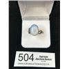 Image 1 : Solid Sterling Silver w/ Opal Stone Ring Marked 925 FNA Size 7.5