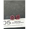 Image 2 : Lovely Pair of Gold w/ Genuine Garnet Stone Beads Studs Earrings