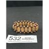 Image 2 : Very Old Wooden Beads Bracelet , Maybe Tibentan Each Bead Engraved w/ Buddha + Swastika