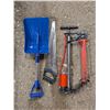 Image 1 : Snow Shovel, Saw, Caulk Gun, and Pump (Tool Lot)