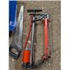 Image 3 : Snow Shovel, Saw, Caulk Gun, and Pump (Tool Lot)