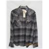 Image 1 : Levi's Barstow Western Shirt Grey Plaid Flannel Medium New with Tags