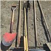Image 2 : lot of tools, shovels, rakes and auger