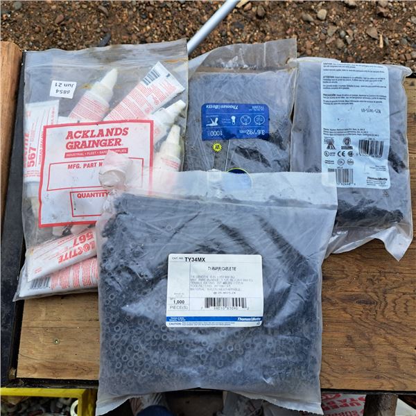 Lot of cable ties and pipe sealant