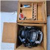 Image 1 : Router tool with bits in a wood box