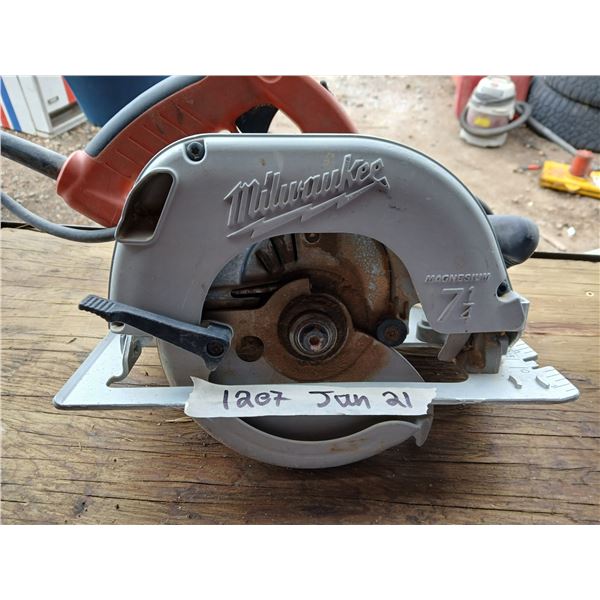 Milwaukee 7 1/4" Cicular Saw and Black & Decker 3 1/2" Belt Sander