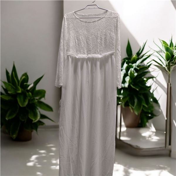 White Maxi Dress for Women with ties at the back Size: XL