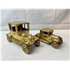 Image 1 : Vintage Brass Antique Cars x2