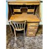 Image 1 : Vintage Roll Top Desk and Chair
