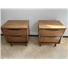 Image 1 : Pair of Satin Walnut Nightside Tables