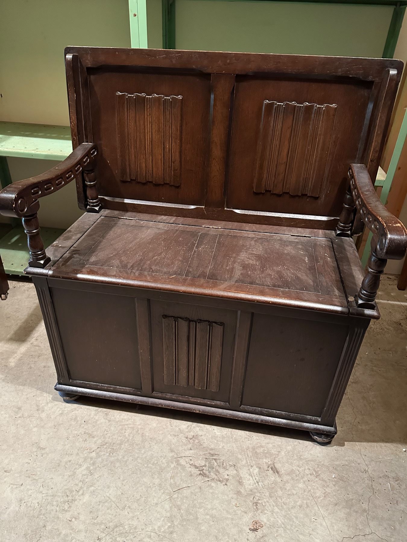 Viintage Racking Bench Vintage Bench with Storage - Sunrise Estate Services Ltd