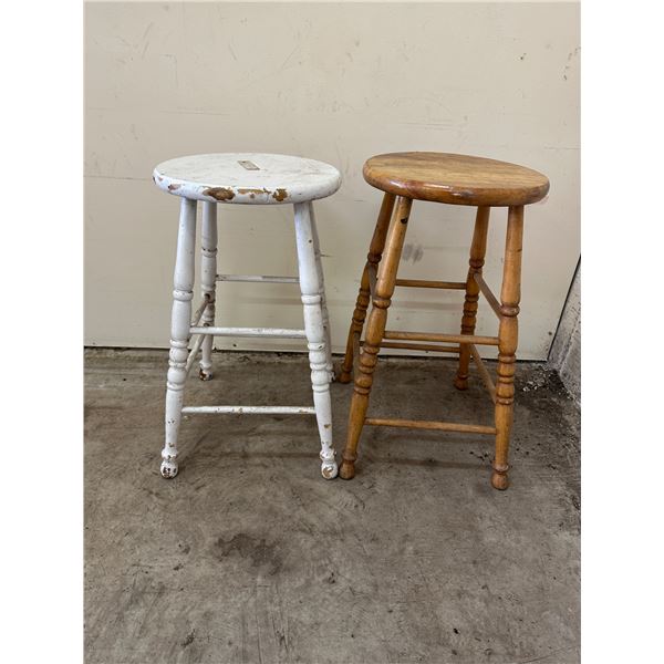 2 Wood Stools