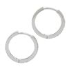 Image 4 : NEW 14k White Gold 0.36 ctw Round Pave Diamond 15.5mm Medium Huggie Hoop Earring