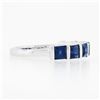 Image 5 : Platinum 1.82 ctw Square Step Cut Sapphire Bar Channel Set Stack Wedding Band Ri