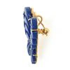 Image 5 : Vintage 14K Gold Custom Cut Carved Lapis Lazuli Butterfly Brooch Pin Pendant