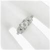 Image 4 : Antique Art Deco Platinum 1.29 ctw GIA Old Mine Diamond Engraved Engagement Ring