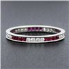 Image 5 : 18k White Gold 0.70 ctw Square Ruby & Round Diamond Milgrain Eternity Band Ring