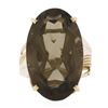Image 4 : Handmade 14K Rose Gold Large Oval Smoky Quartz Solitaire Wire Work Cocktail Ring