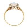 Image 7 : Antique Victorian 14K Gold Round Opal Solitaire Diamond Halo Petite Cluster Ring