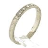 Image 8 : Antique 18K White Gold .08 ctw Pave Diamond Engraved Scroll Work Stack Band Ring