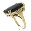 Image 8 : Vintage 9 ctw Yellow Gold 21.3x15.8mm Flat Cushion Black Agate Solitaire Ring