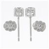 Image 4 : Platinum 0.91 ctw Old European Cut Diamond 4 Prong Basket Classic Stud Earrings