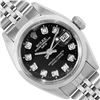Image 1 : Rolex Ladies Stainless Steel Black Diamond Smooth Bezel Date Wristwatch 26MM