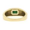 Image 3 : Unisex NEW 14k Yellow Gold .64 ctw Sideways Bezel Set Green Emerald Solitaire Ri