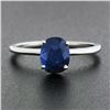 Image 2 : 14k White Gold GIA 1.53 ctw Burma NO HEAT Oval Blue Sapphire Solitaire Petite Ri