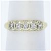 Image 1 : Estate 14K TT Gold 0.18 ctw Illusion Set Diamond Stackable Wedding Band Ring