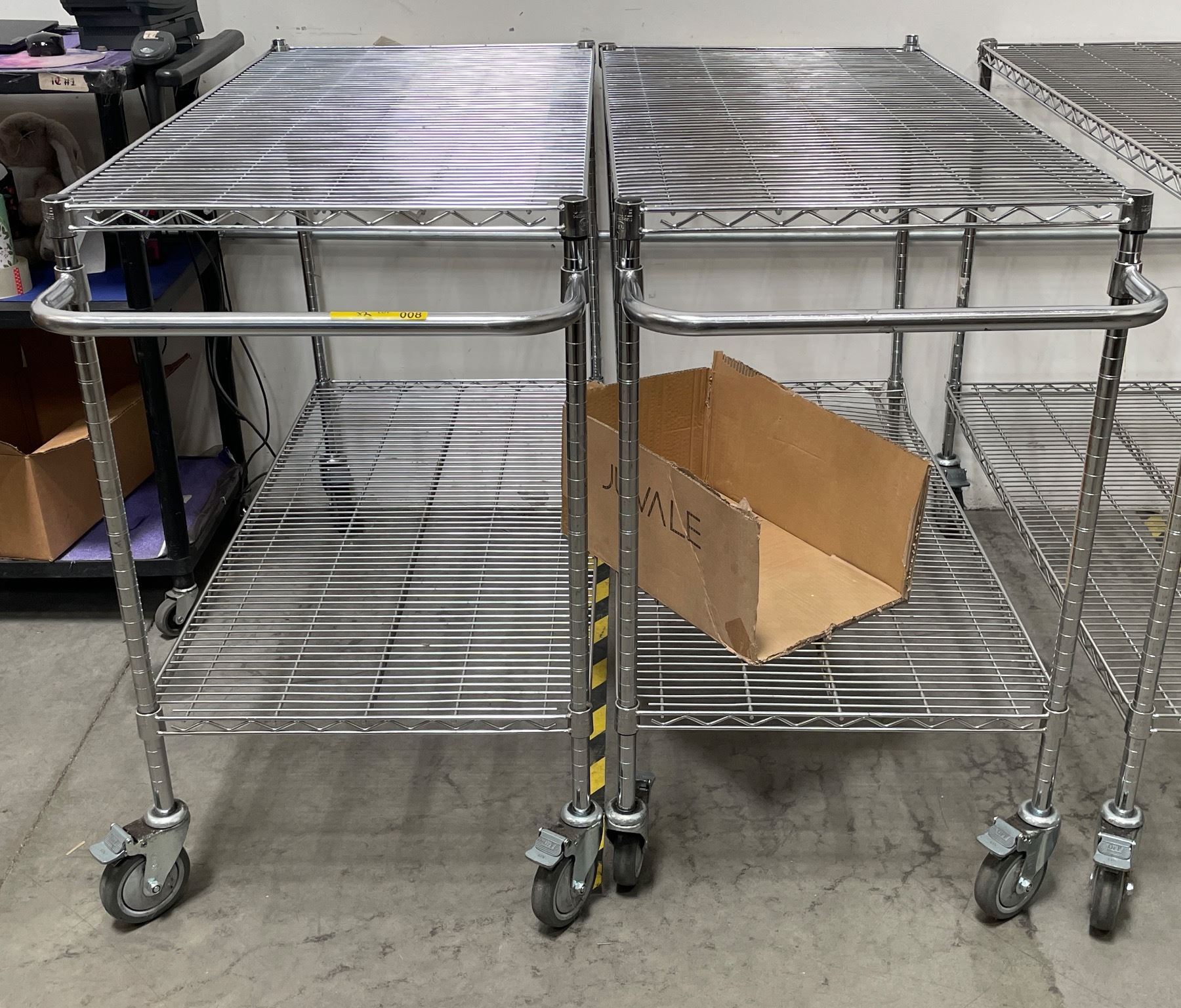 Rolling 2 Shelf Chrome Plated Steel Rolling Rack - 24x54x41