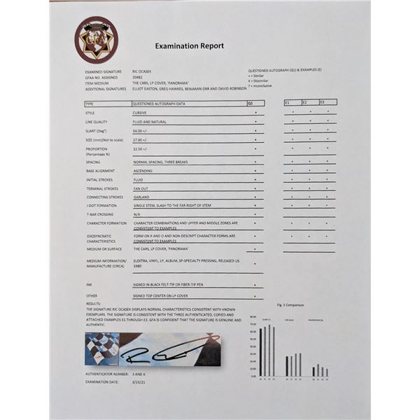 The Cars Panorama Signed Album. GFA Authenticated