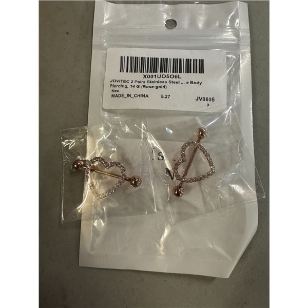 New sealed body piercings rose gold