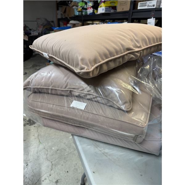 Outdoor chair cushions, two sets of two