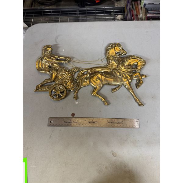 Brass Roman chariot riders W/horse