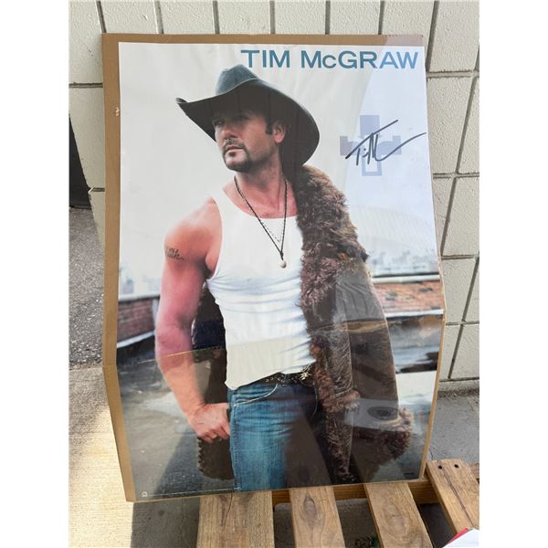 Tim McGraw autographed poster not authenticated
