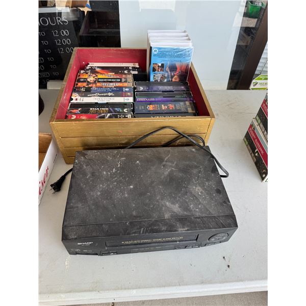 Sharp VHS player and VHS