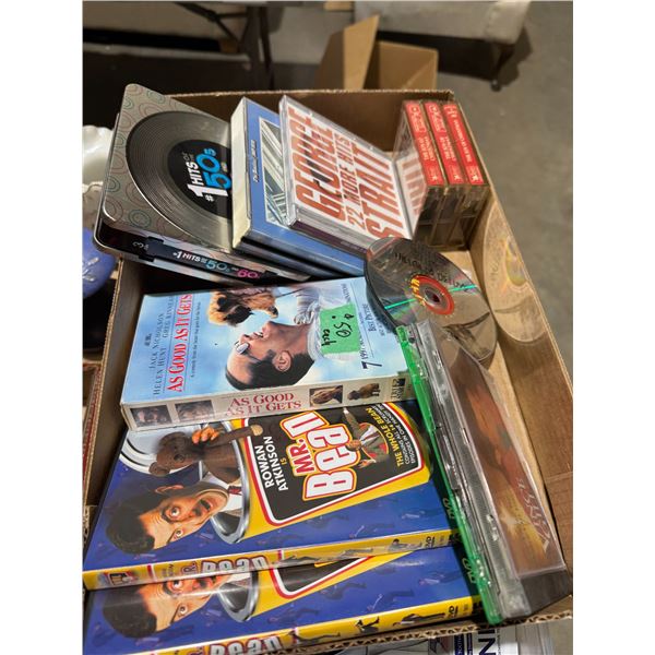 DVDs, CDs and cassettes