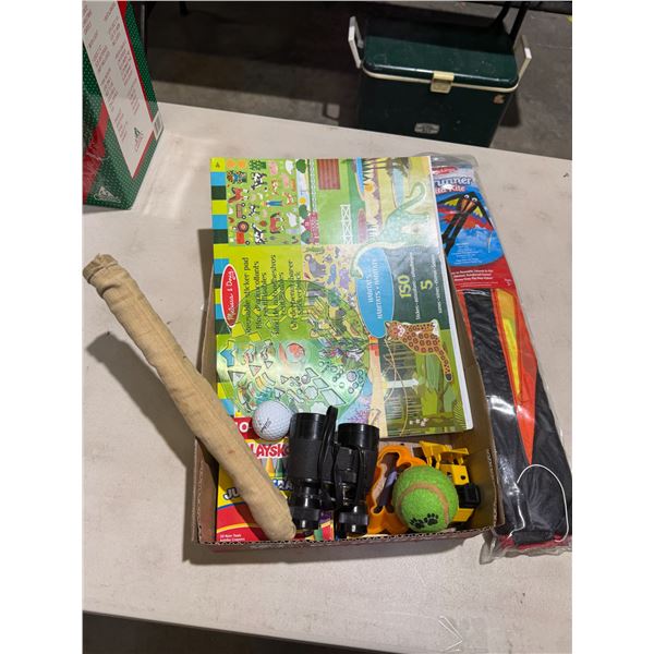 Mellissa and Doug reusable sticker pad, kite recorder and other items