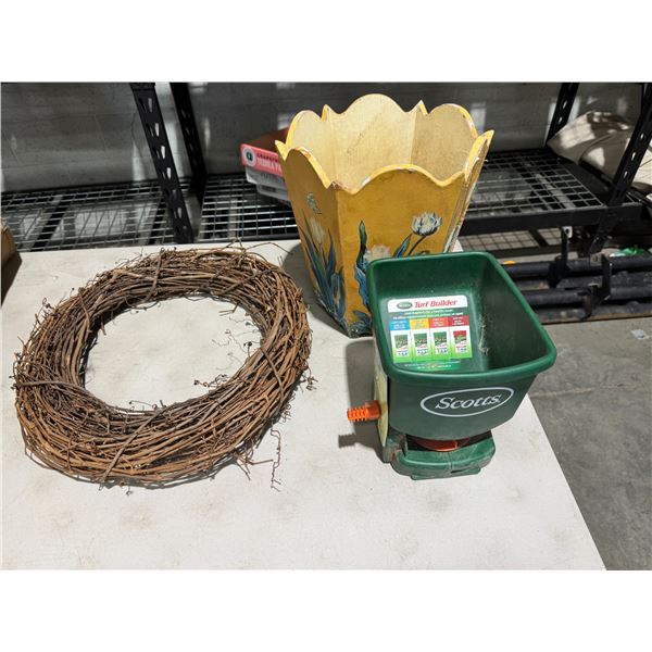 Ruth seed spreader and garbage