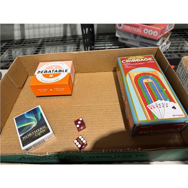 crib board  and cards, etc.