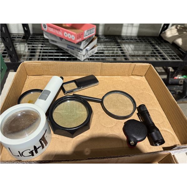 Magnifiers and flashlight