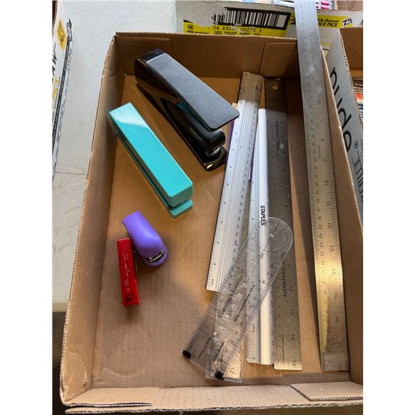 Stapler and ruler