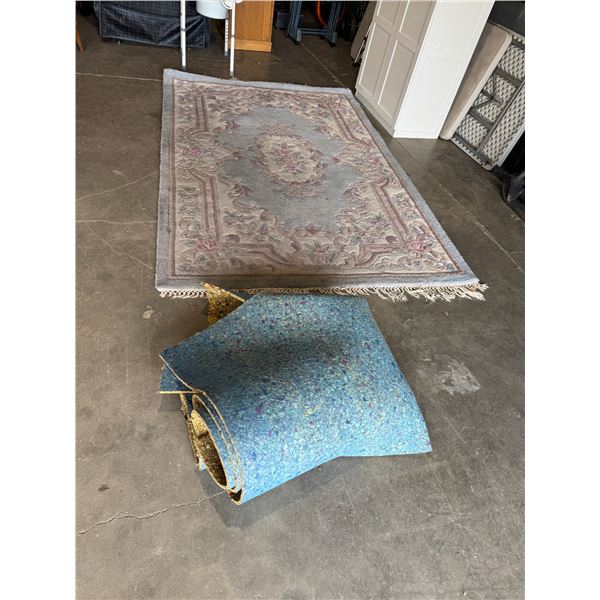 Area carpet, and underlay 5' x 7 1/2'