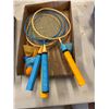Image 1 : Badminton racks and Bird